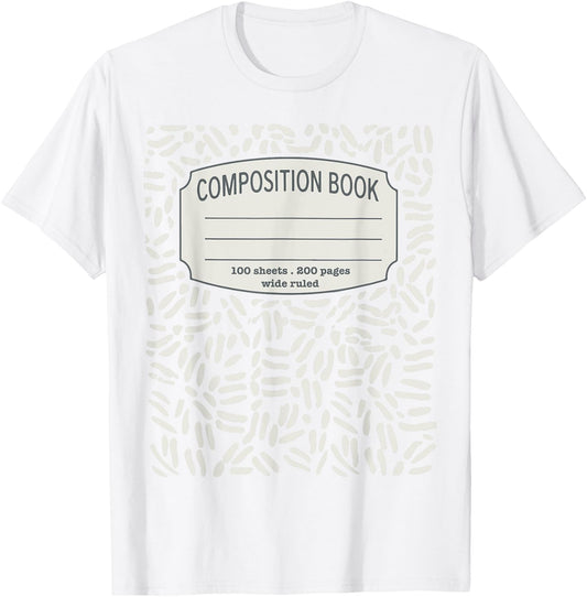 Composition Notebook Costume - Matching Group Halloween T-Shirt - T-Shirt | White