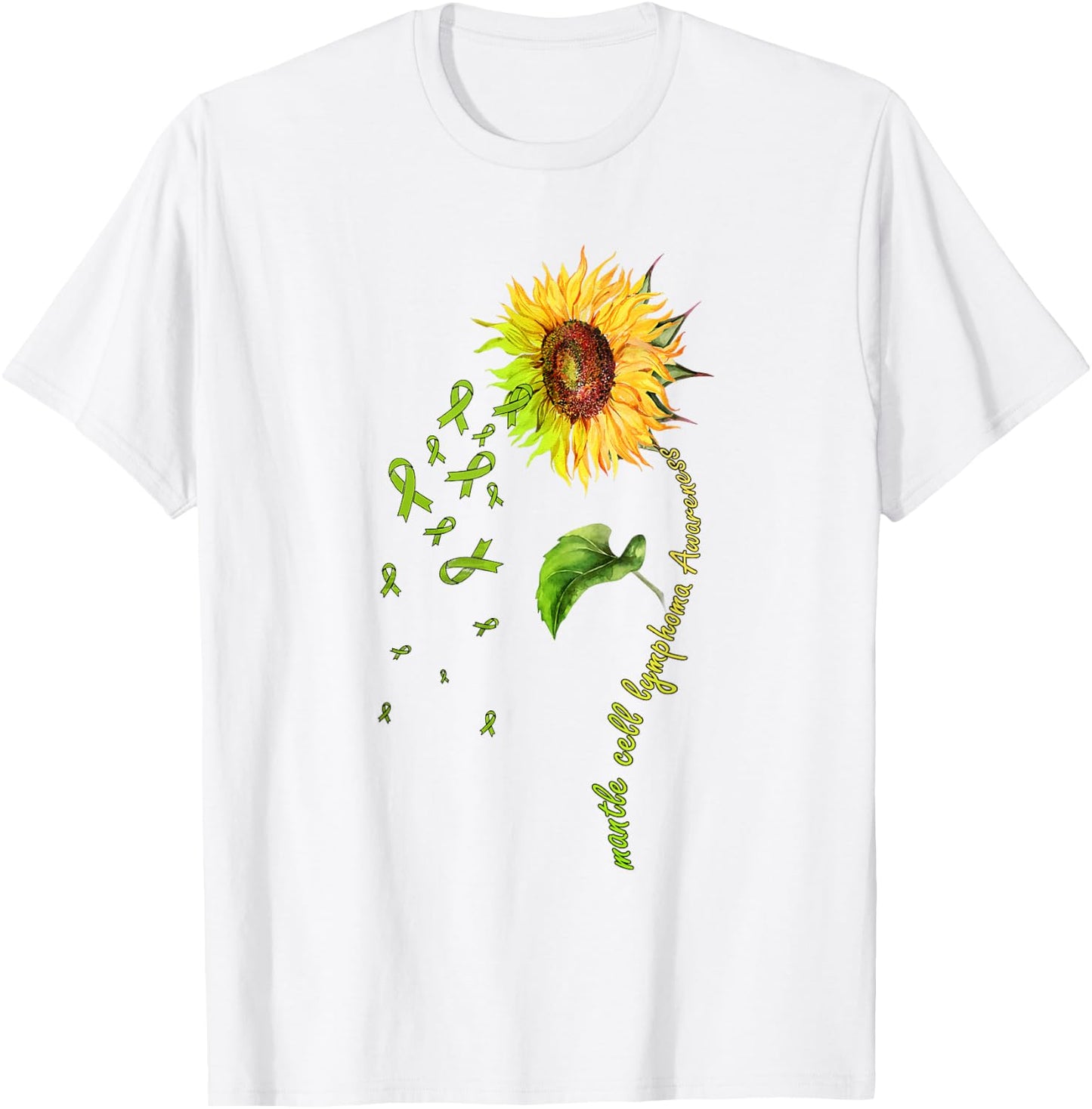 Mantle Cell Lymphoma Awareness Sunflower T-Shirt - T-Shirt | White
