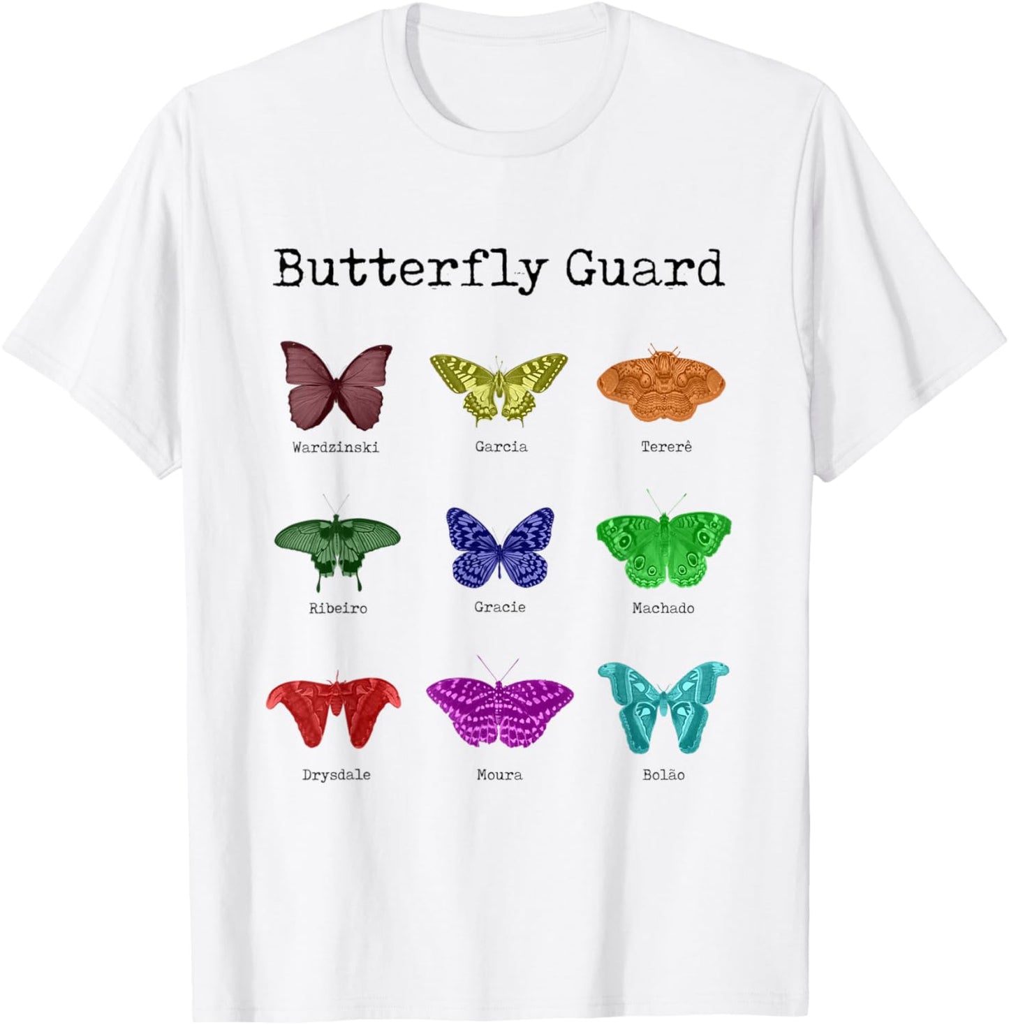 MMA, Brazilian Jiu Jitsu (BJJ) Butterfly Guard T-Shirt - T-Shirt | White