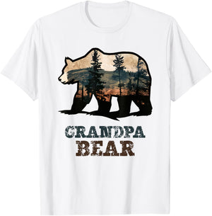 Grandpa Bear Vintage Retro Funny T-Shirt - T-Shirt | White