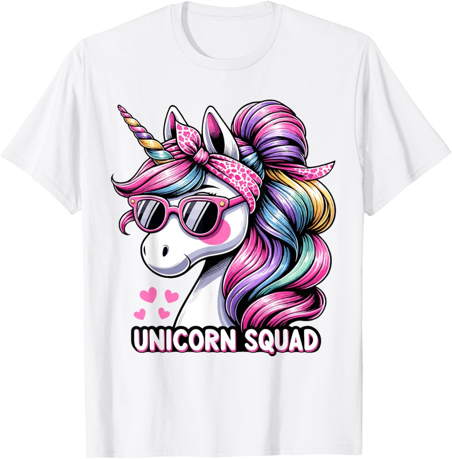 Unicorn Squad - Graceful Unicorn with leopard Bandana T-Shirt - T-Shirt | White
