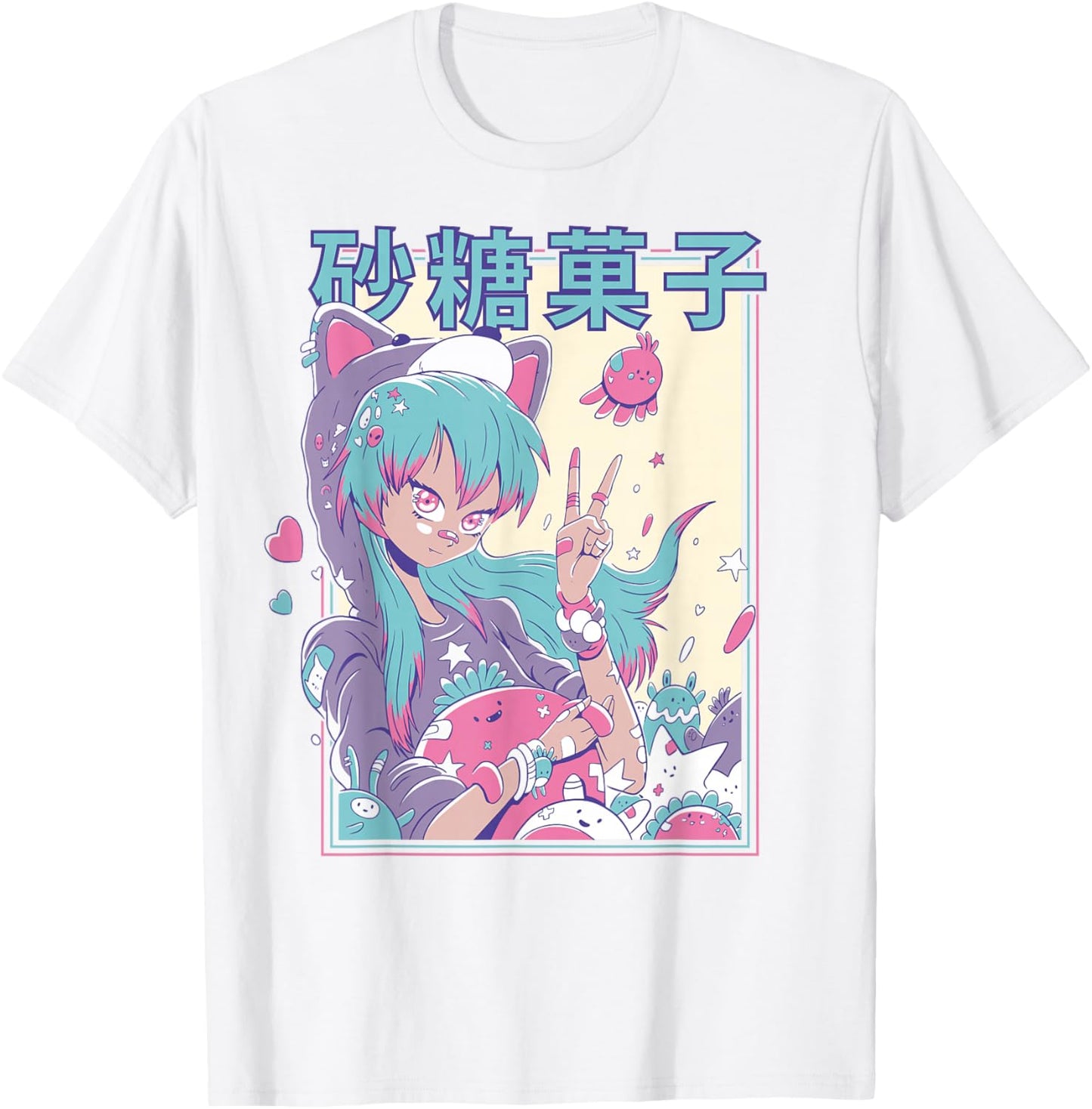 Candycore Girl Cute Pink Pastell Kawaii Anime Aesthetic #1 T-Shirt - T-Shirt | White