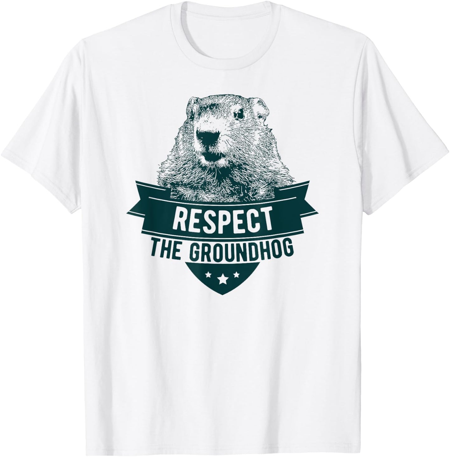 Respect The Groundhog T-Shirt - T-Shirt | White