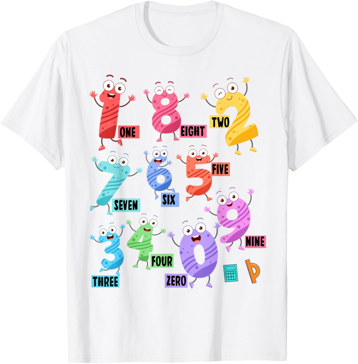 Maths Day Costume With Numbers On Idea Kids Maths Number T-Shirt - T-Shirt | White