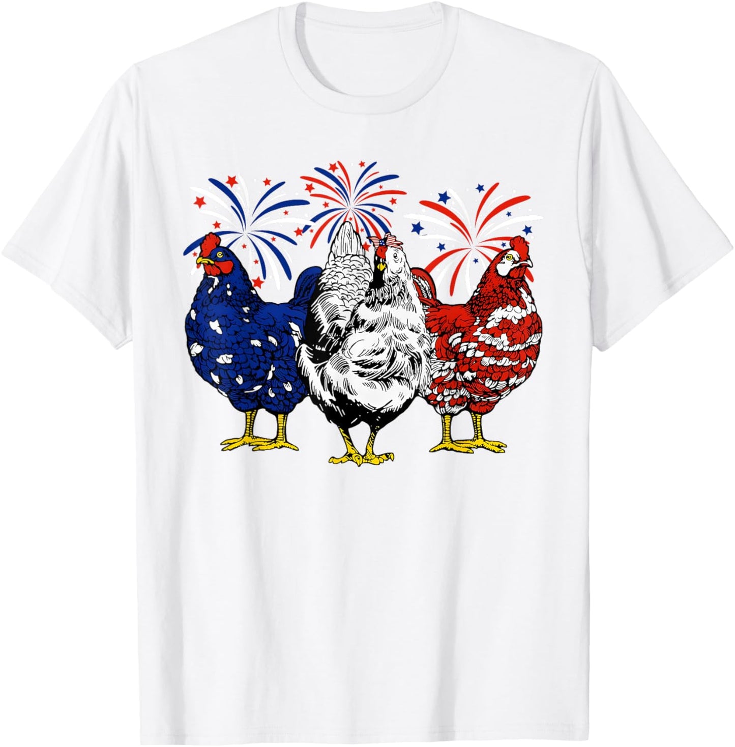 Chicken USA Flag Patriotic Chicken Lover 4th of July Men T-Shirt - T-Shirt | White