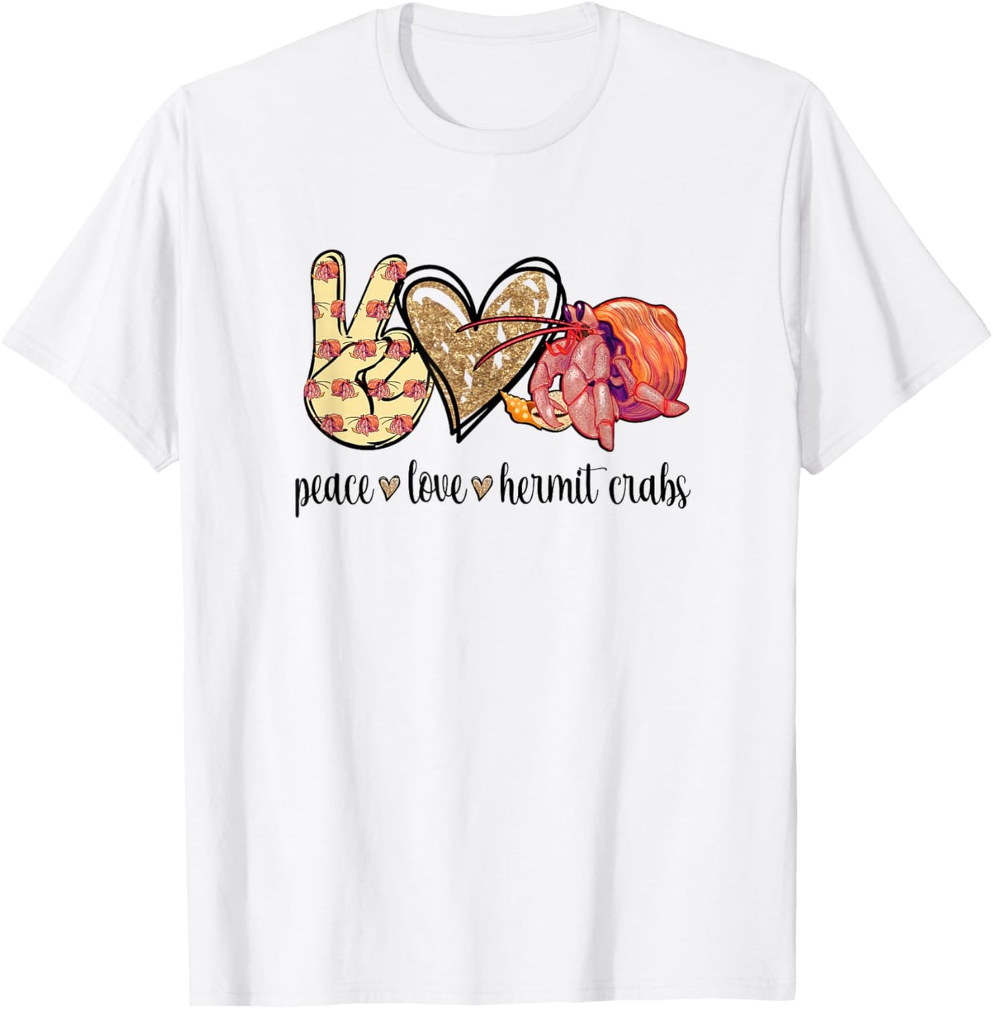 Peace Love Pet Hermit Crab Lover T-Shirt - T-Shirt | White