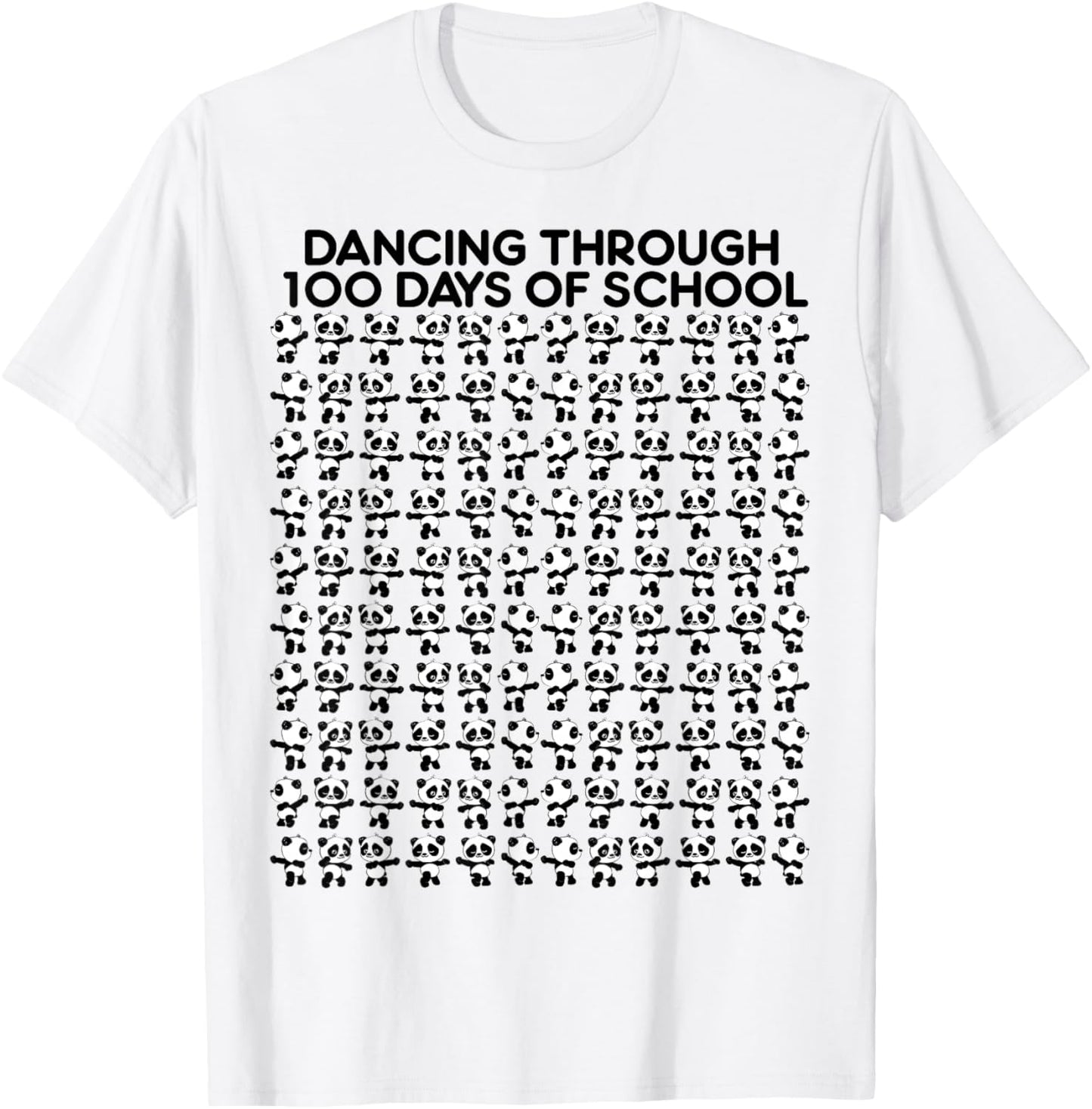 Cute panda dancing 100 days at school children T-Shirt - T-Shirt | White