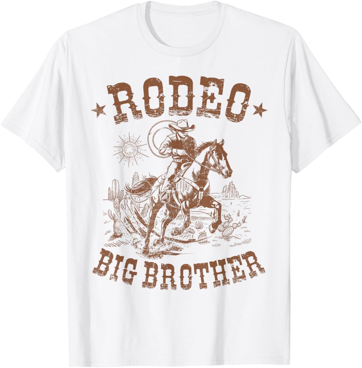 Rodeo Big Brother Western Cowboy Birthday Family Matching T-Shirt - T-Shirt | White