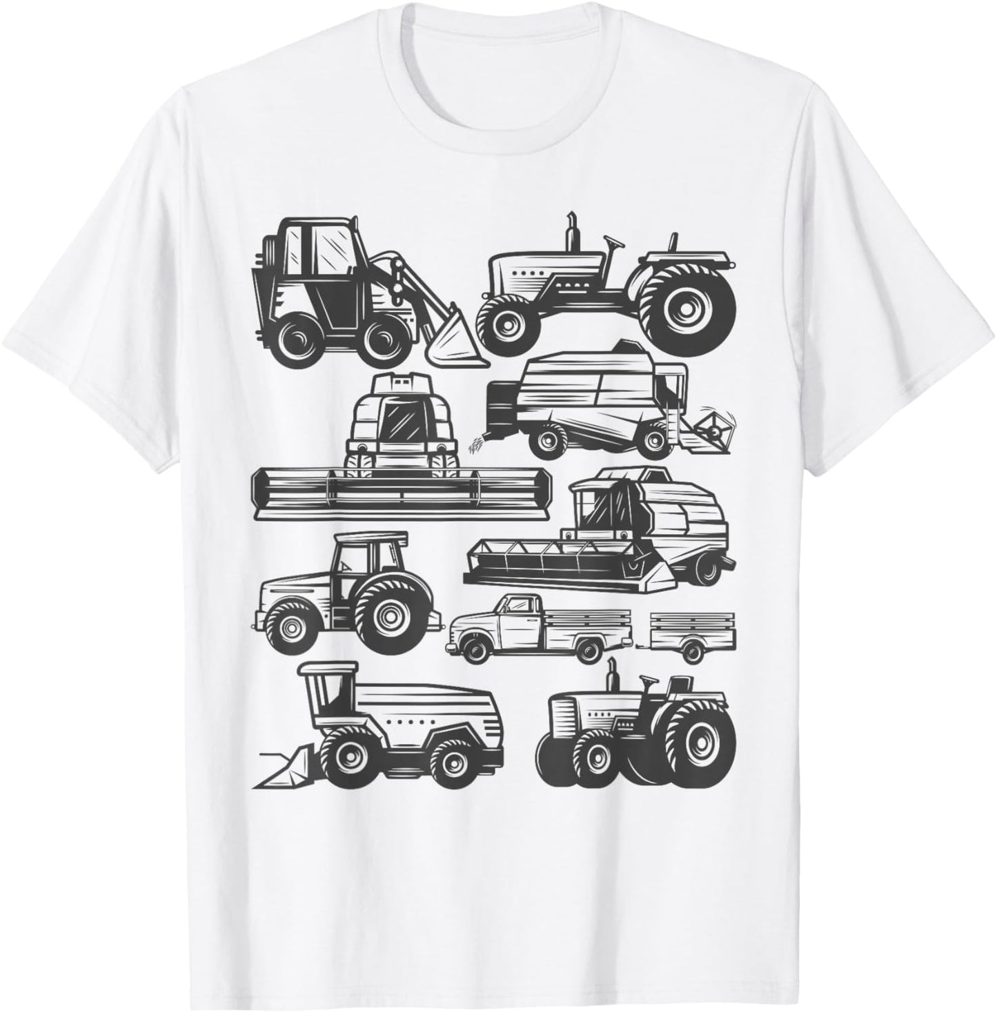 Tractor Farmer Farming Trucks Farm Boys Toddlers Girls Kids T-Shirt - T-Shirt | White