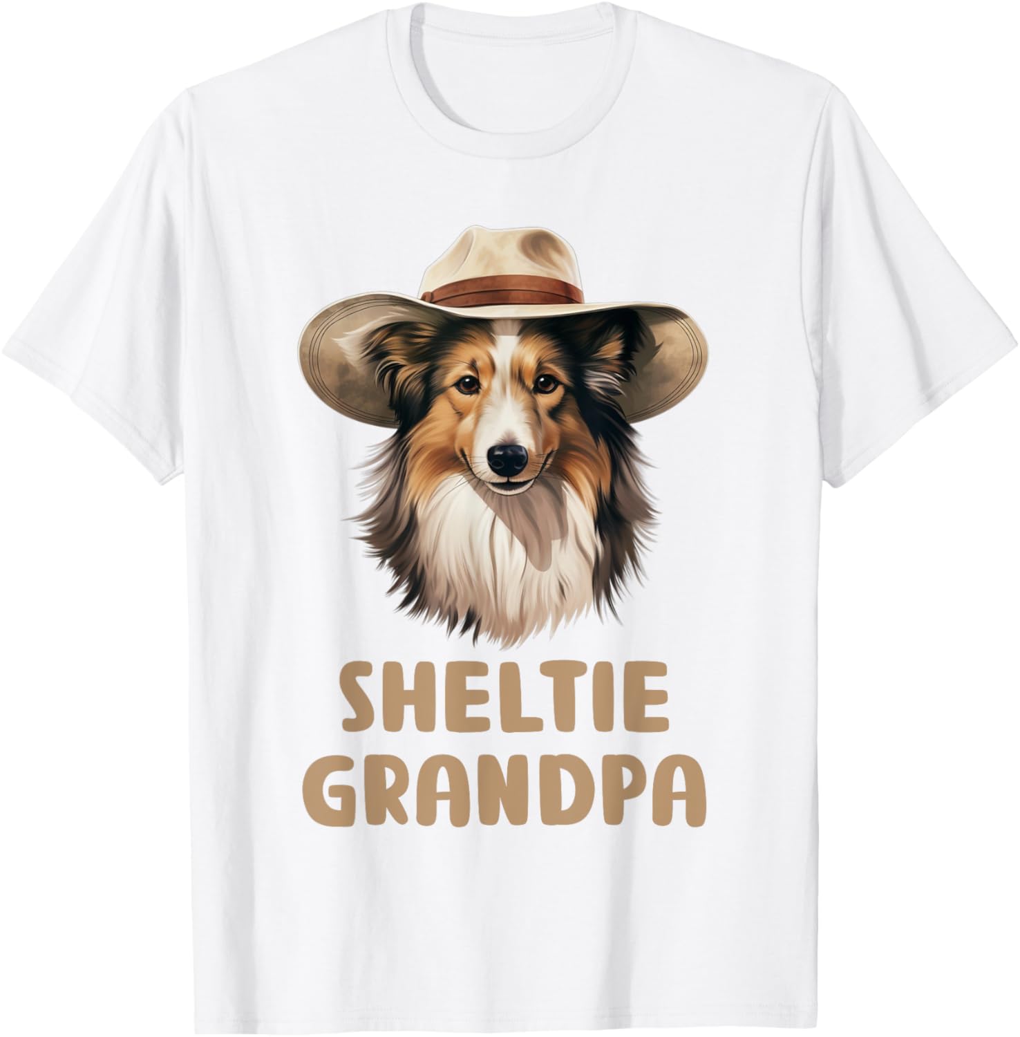 Sheltie Grandpa Dog Lovers Gift Funny Puppy Sheltie Owner Women Kids T-Shirt - T-Shirt | White
