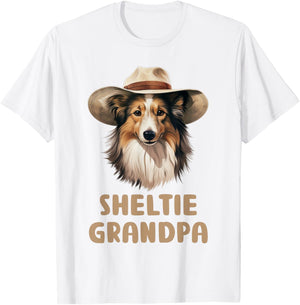 Sheltie Grandpa Dog Lovers Gift Funny Puppy Sheltie Owner Women Kids T-Shirt - T-Shirt | White