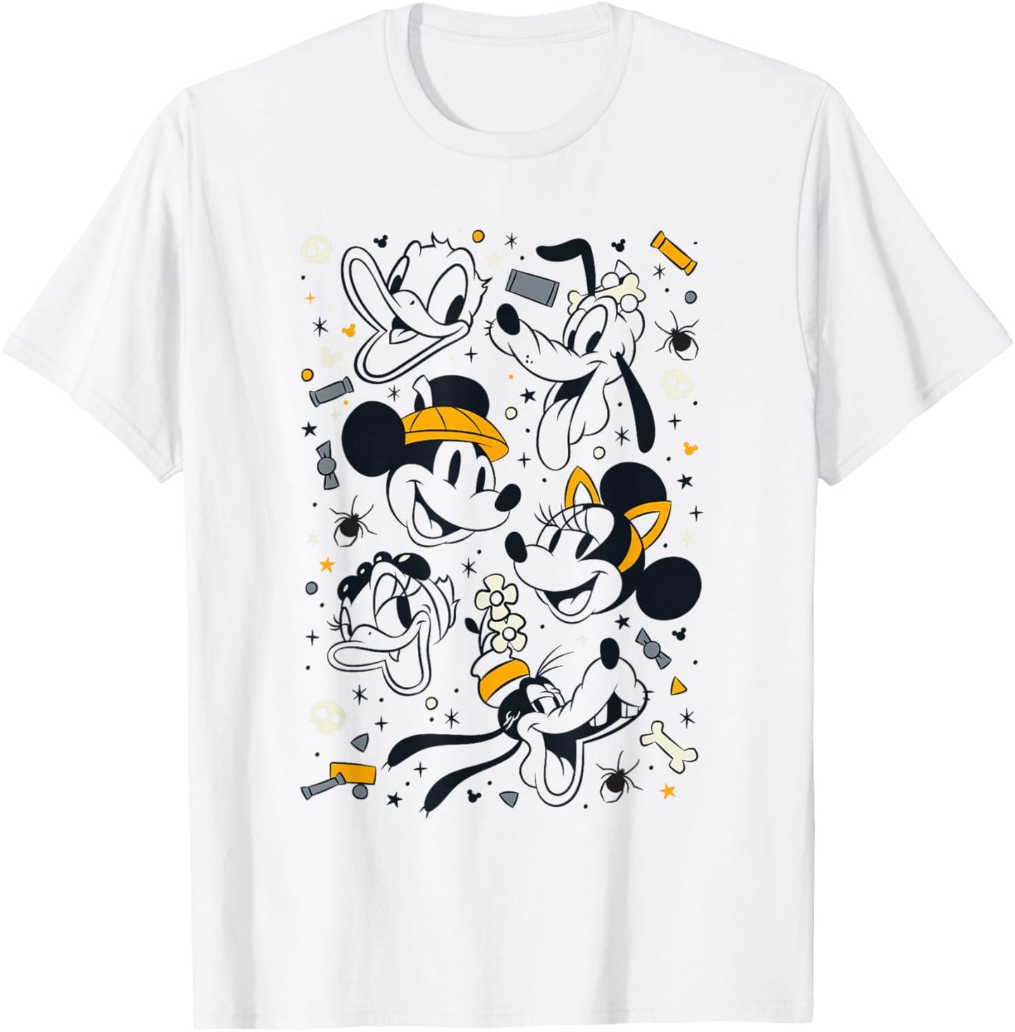 Disney Mickey And Friends Halloween Candy Spooky Group Icons T-Shirt - T-Shirt | White