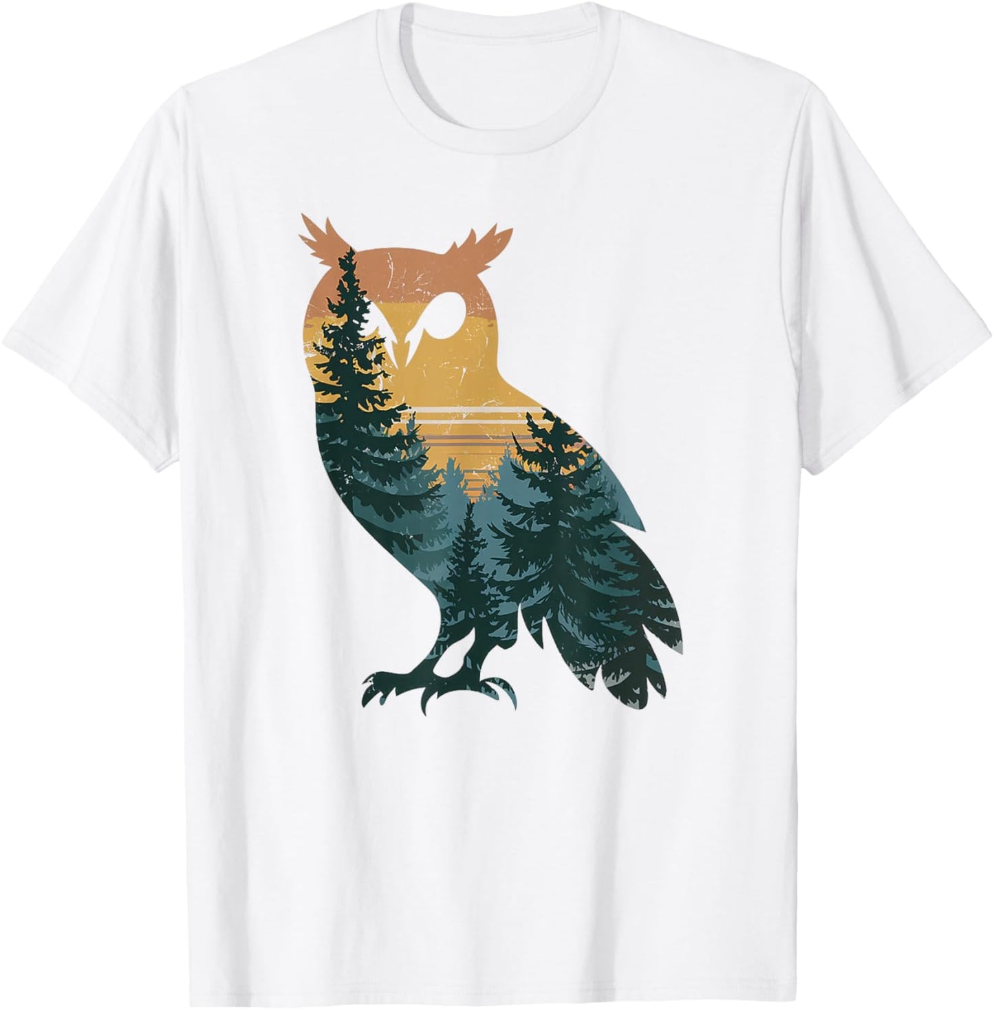 Owl Hunting Hiking Outdoor Camping Forest Men Women Owl T-Shirt - T-Shirt | White