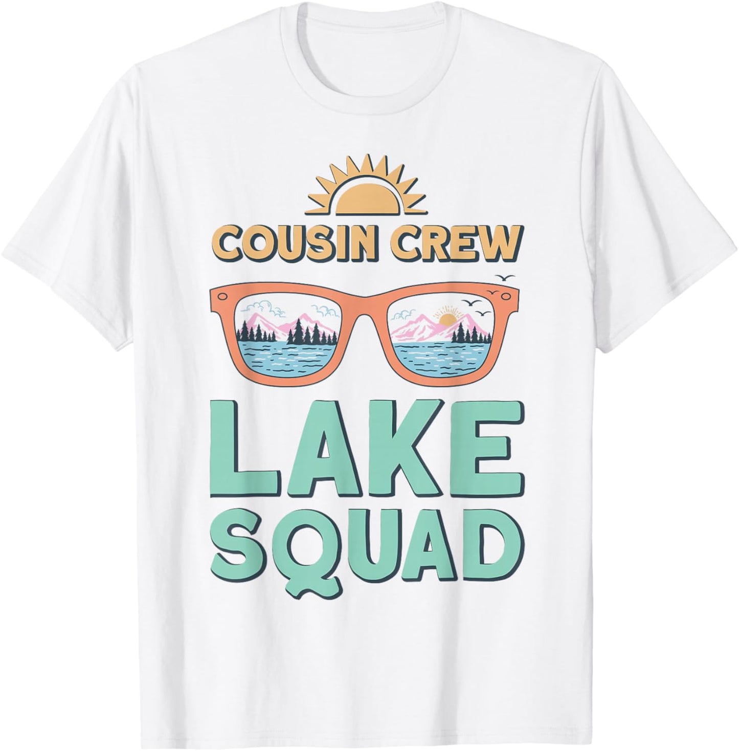 Cousin Crew Lake Squad 2025 Family Reunion Summer Vacation T-Shirt - T-Shirt | White