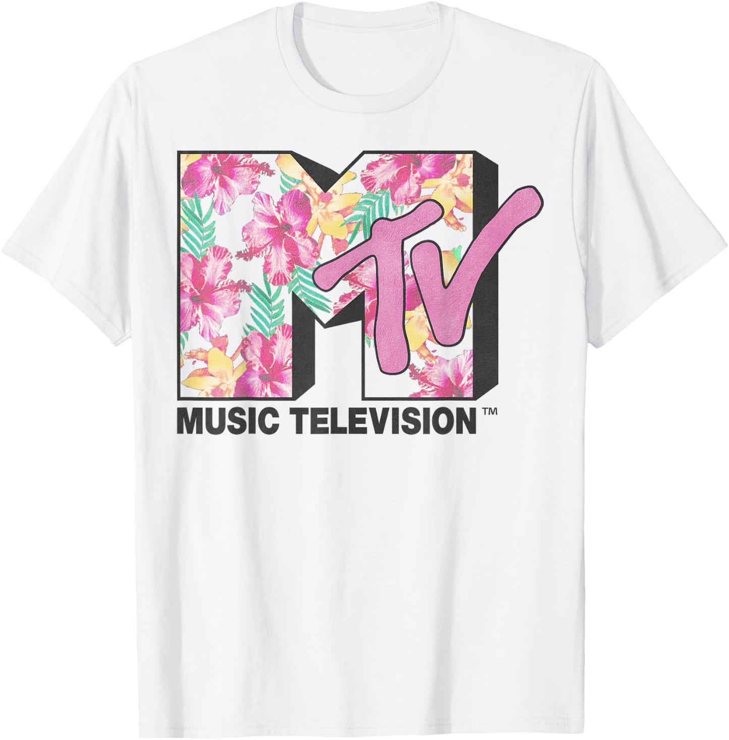 MTV Aloha Flower Logo Graphic T-Shirt - T-Shirt | White