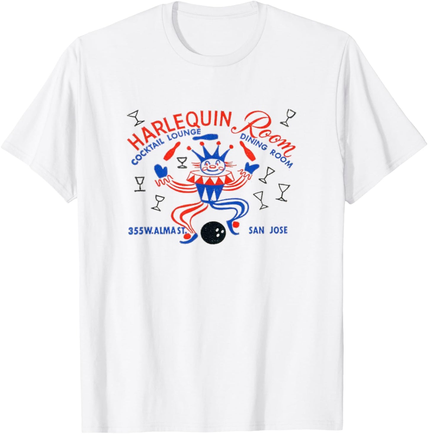 Harlequin Retro California 50s Bar & Lounge Vintage San Jose T-Shirt - T-Shirt | White