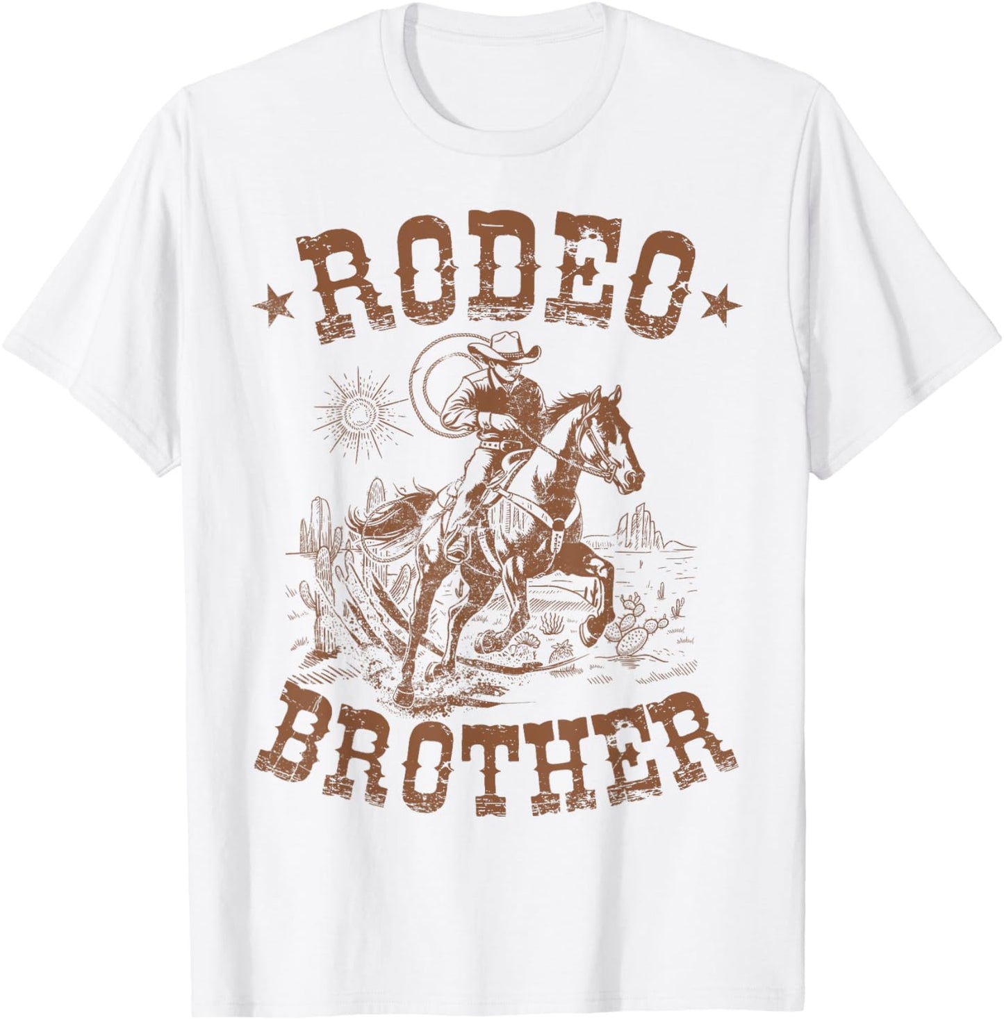 Rodeo Brother Western Cowboy Birthday Family Matching T-Shirt - T-Shirt | White