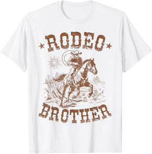 Rodeo Brother Western Cowboy Birthday Family Matching T-Shirt - T-Shirt | White