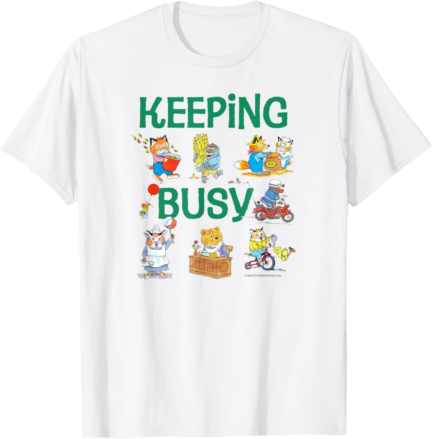 Richard Scarry Keeping Busy T-Shirt - T-Shirt | White