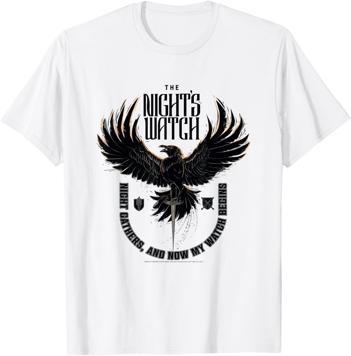 Game of Thrones The Night's Watch Crow T-Shirt - T-Shirt | White