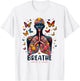 Breathe Inhale Exhale Floral Lung respiratory therapist T-Shirt - T-Shirt | White