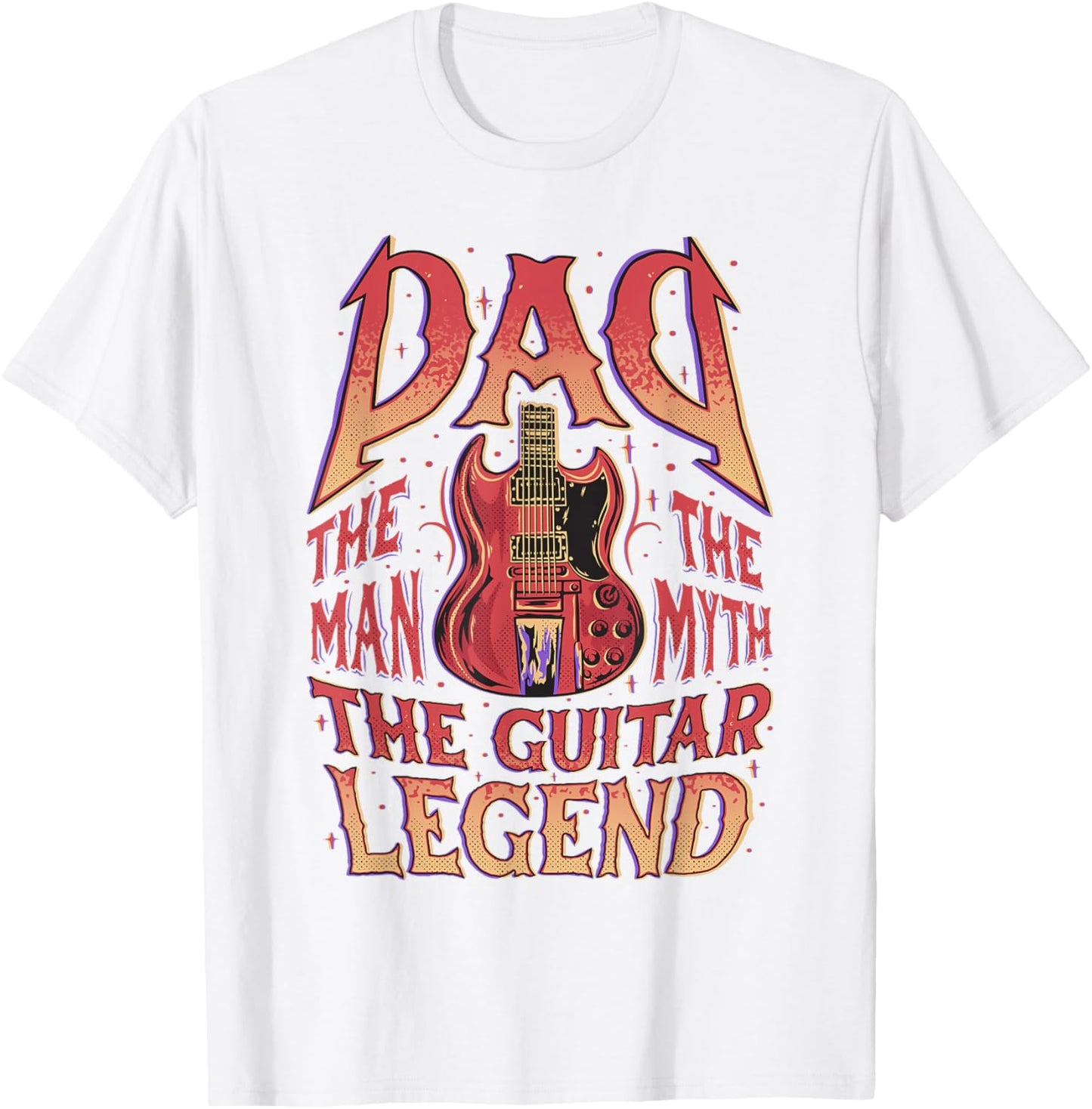 Guitarist Dad Electric Guitar Legend Father's Day Music T-Shirt - T-Shirt | White