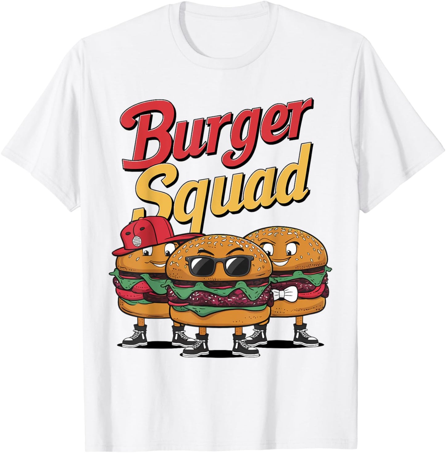 Burger Squad Cool Cheeseburger Food Lover Hamburger T-Shirt - T-Shirt | White
