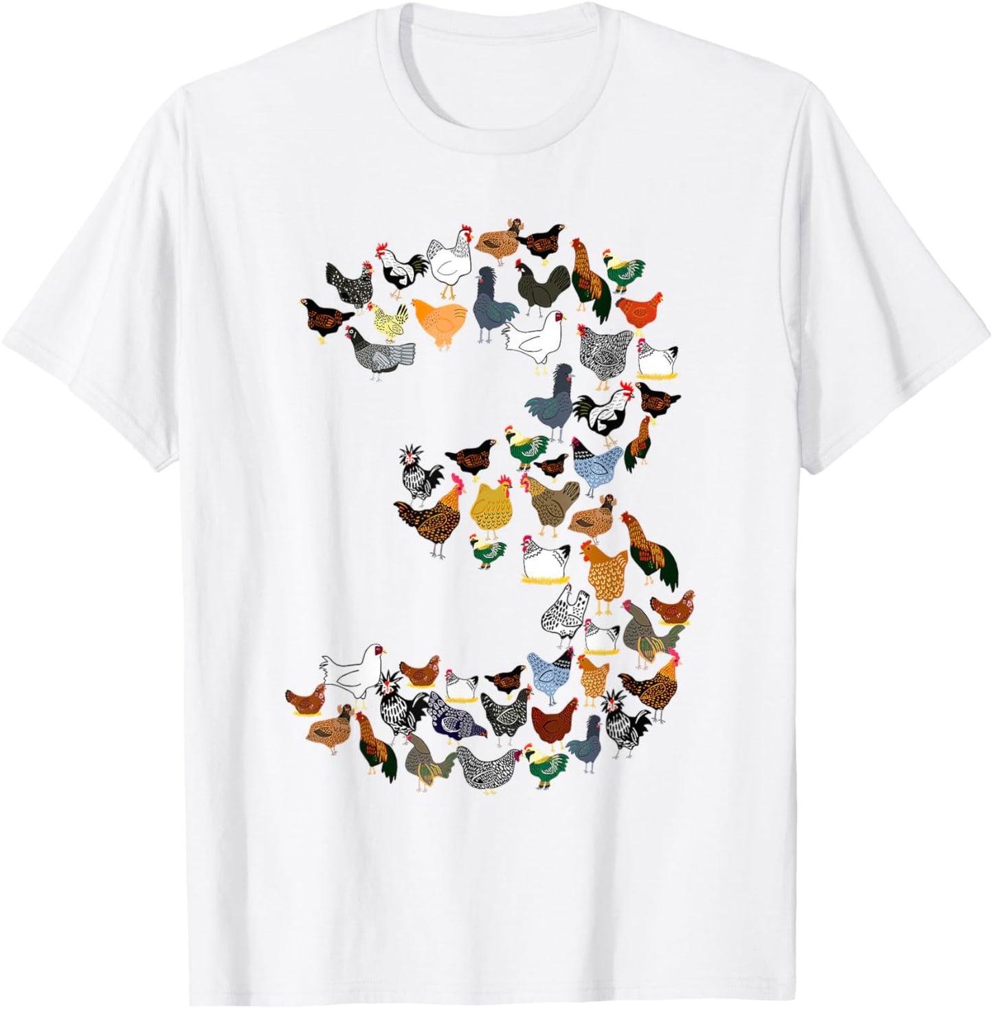 3rd Birthday Outfit Girl Boy Three Year Old Farm Chicken T-Shirt - T-Shirt | White