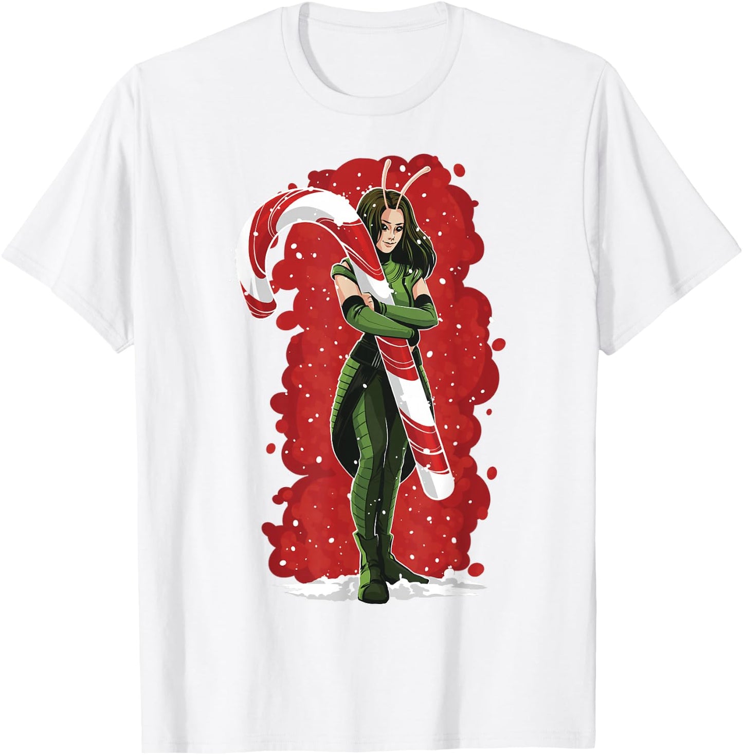 Marvel Guardians of The Galaxy Holiday Special Mantis Cane T-Shirt - T-Shirt | White