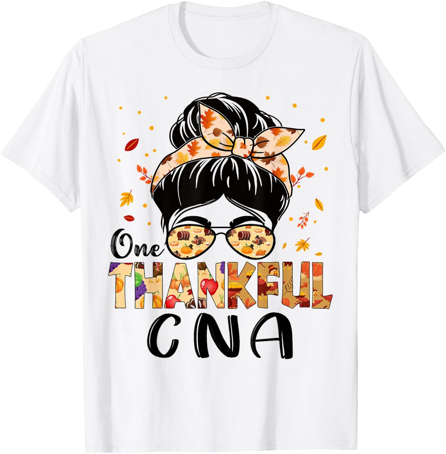 CNA Certified Nursing Assistant Thankful Thanksgiving Fall T-Shirt - T-Shirt | White