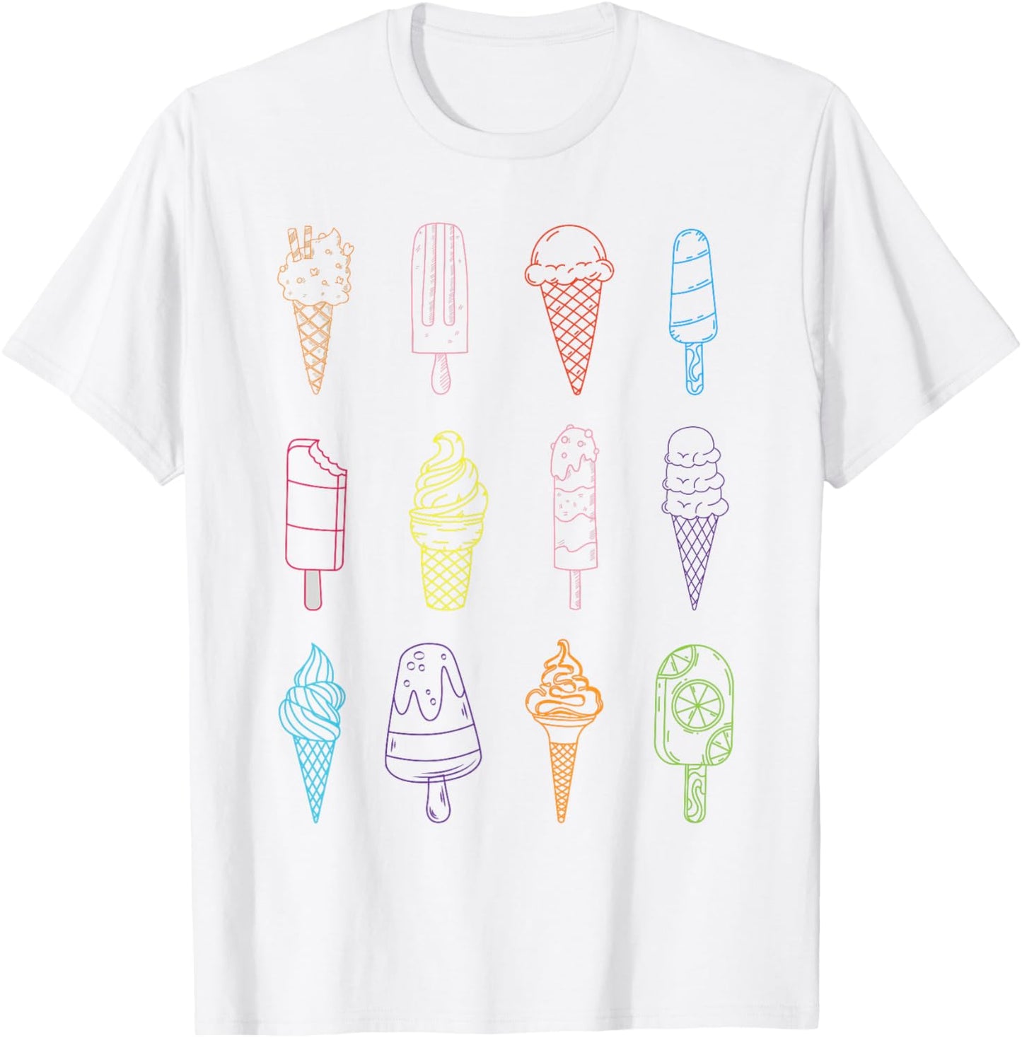 Ice Cream Summer Ice Design T-Shirt - T-Shirt | White