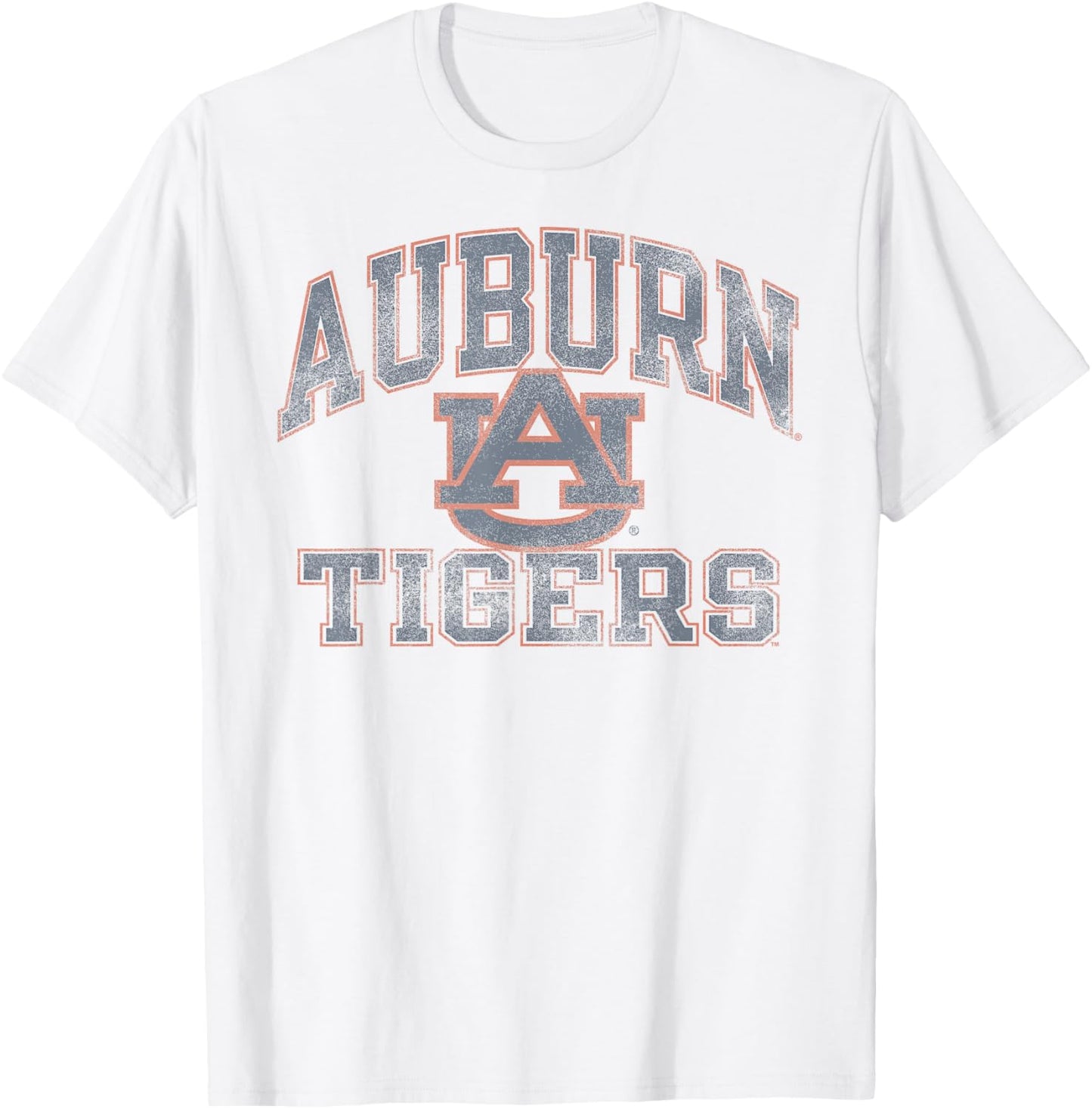 Auburn Tigers Vintage Worn Gray Officially Licensed T-Shirt - T-Shirt | White