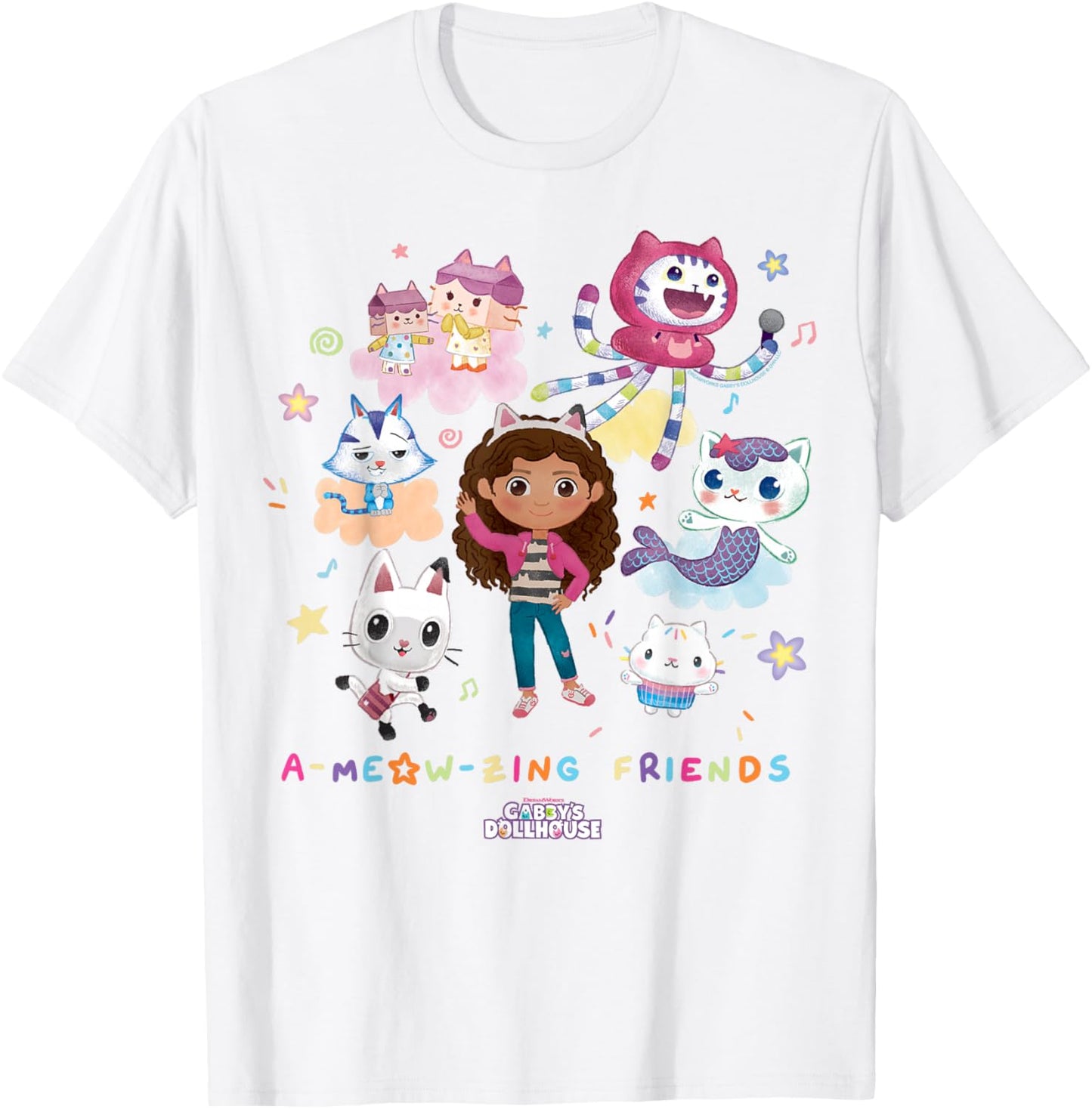 DreamWorks Gabby's Dollhouse A-Meow-zing Friends T-Shirt - T-Shirt | White