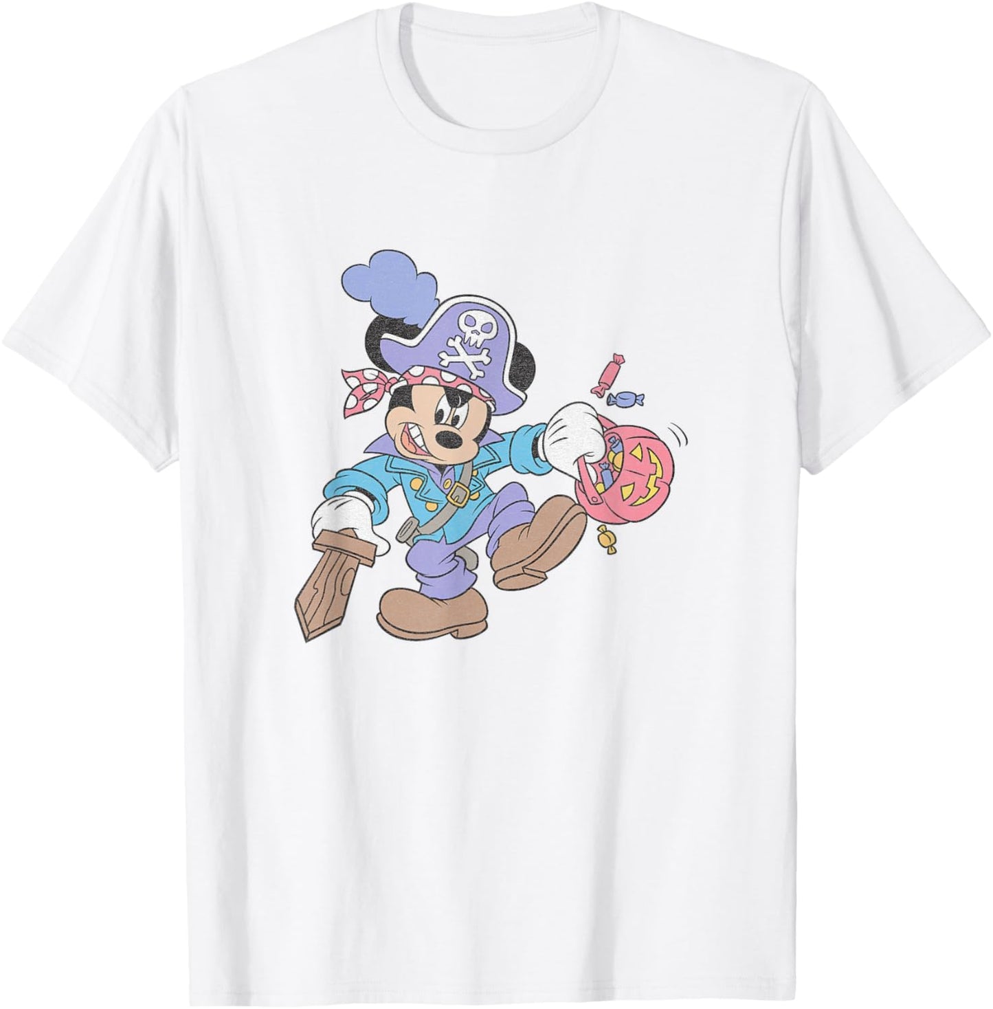 Disney Mickey And Friends Halloween Pirate Candy Costume T-Shirt - T-Shirt | White