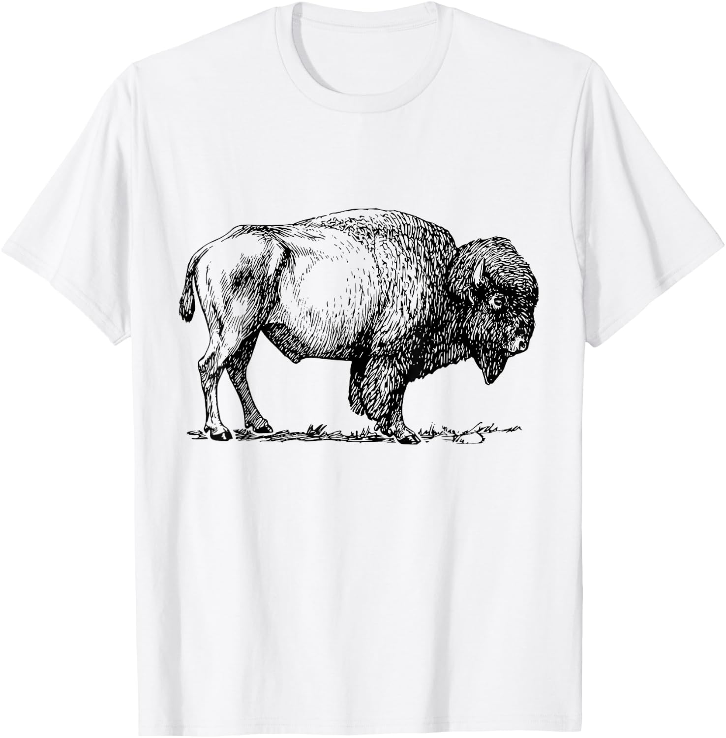 Buffalo American Bison Classic Print T-Shirt - T-Shirt | White