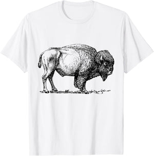 Buffalo American Bison Classic Print T-Shirt - T-Shirt | White