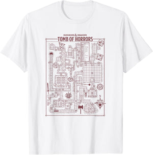 Dungeons & Dragons Tomb Of Horrors Map T-Shirt - T-Shirt | White