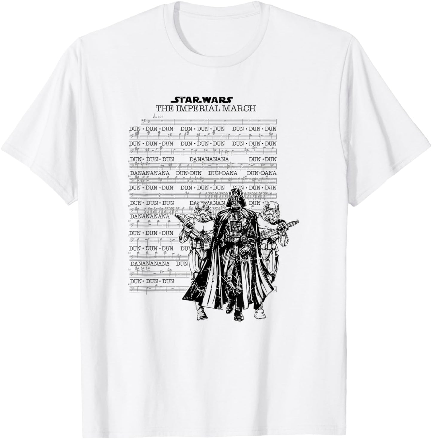 Star Wars Classic Imperial March Partitures Group Shot T-Shirt - T-Shirt | White