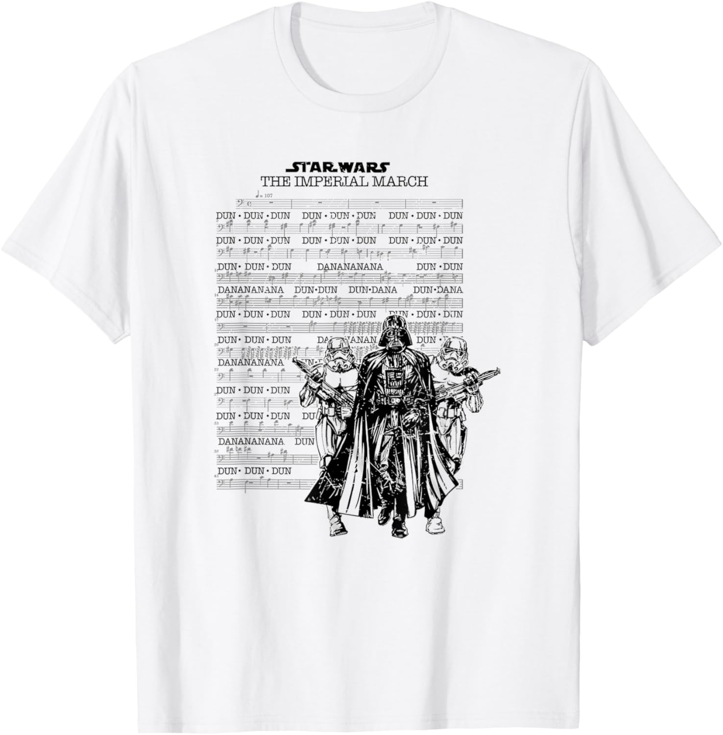 Star Wars Classic Imperial March Partitures Group Shot T-Shirt - T-Shirt | White