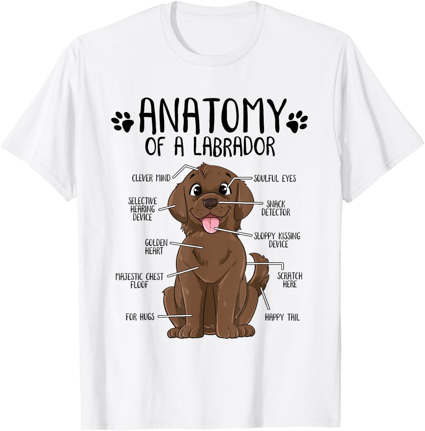 Funny Anatomy Labrador Retriever Chocolate Lab Dog Owner T-Shirt - T-Shirt | White