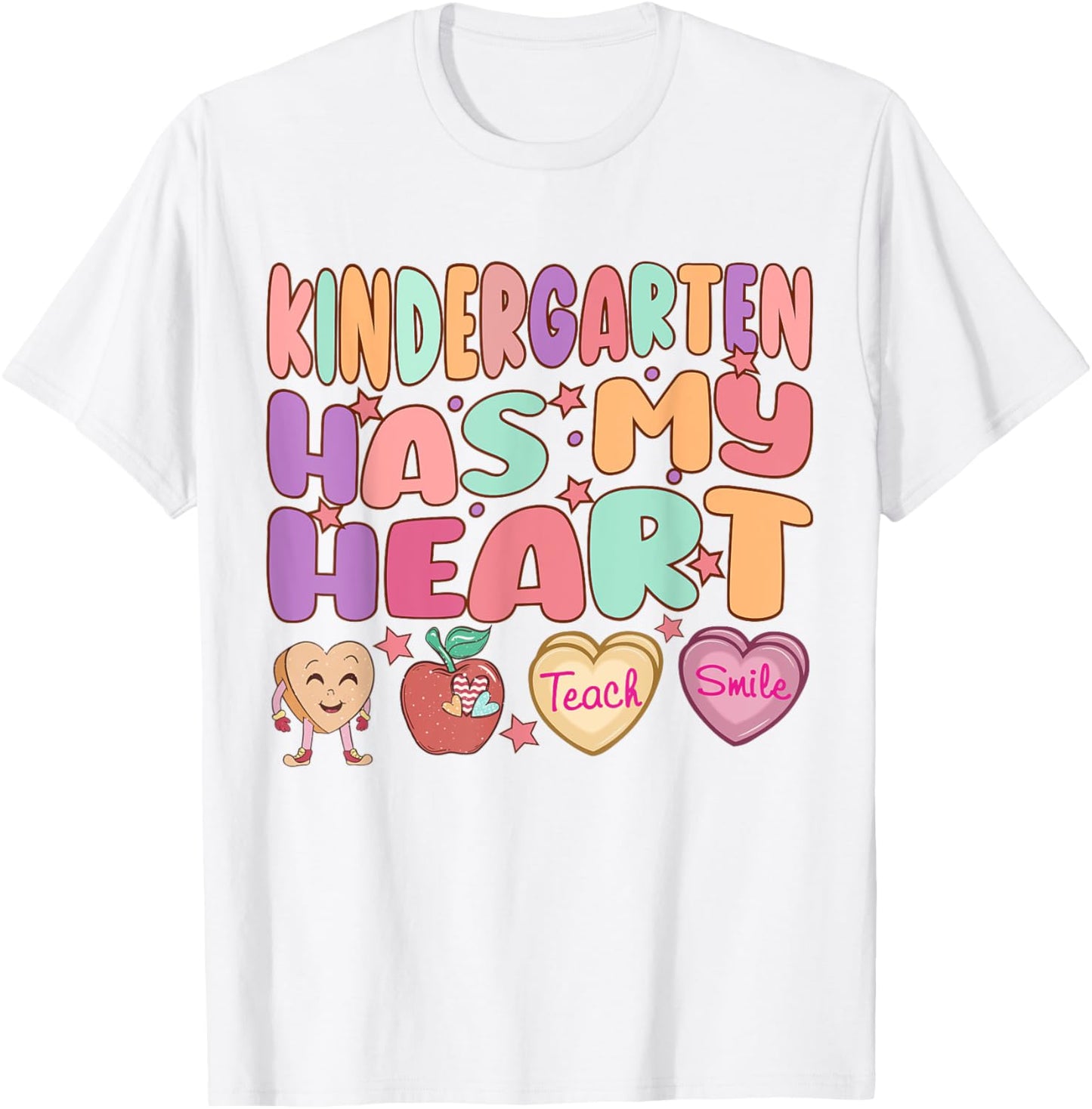 Kindergarten Has My Heart kindergarten teacher valentines T-Shirt - T-Shirt | White