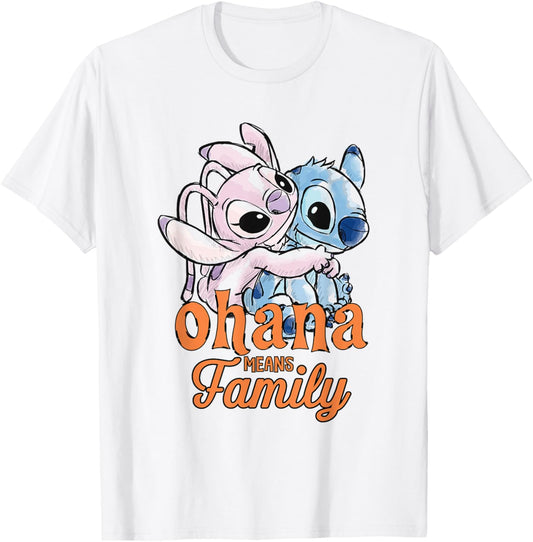 Lilo & Stitch Ohana Angel Hug T-Shirt - T-Shirt | White
