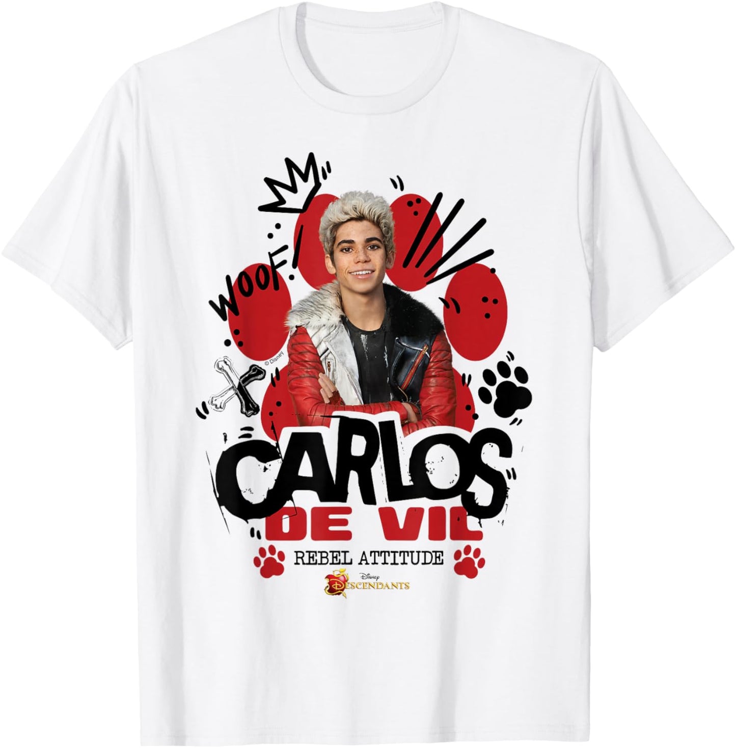 Descendants - Carlos De Vil Rebel Attitude T-Shirt - T-Shirt | White