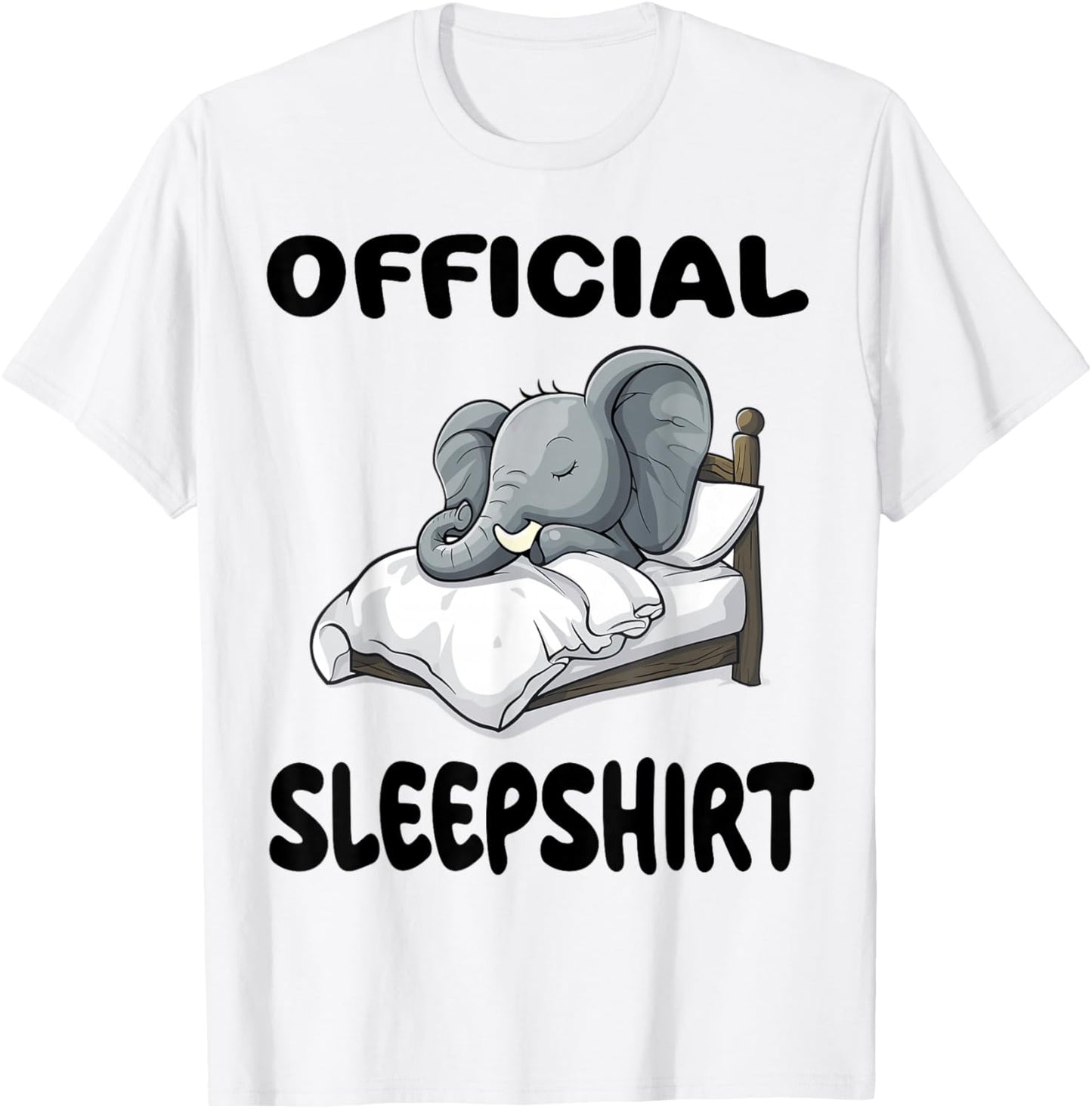 Elephant Animal Official Sleepshirt Pajamas Nightgown T-Shirt - T-Shirt | White