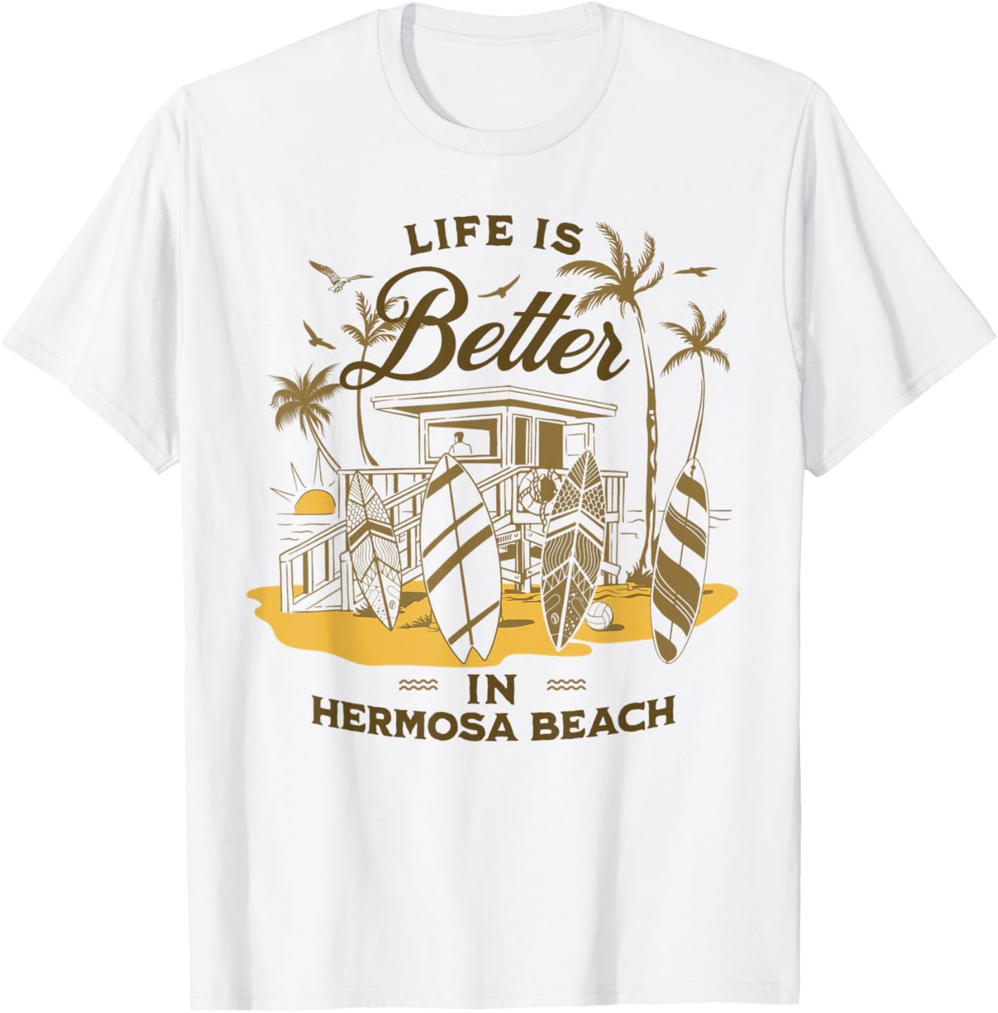 Hermosa Beach T-Shirt - T-Shirt | White