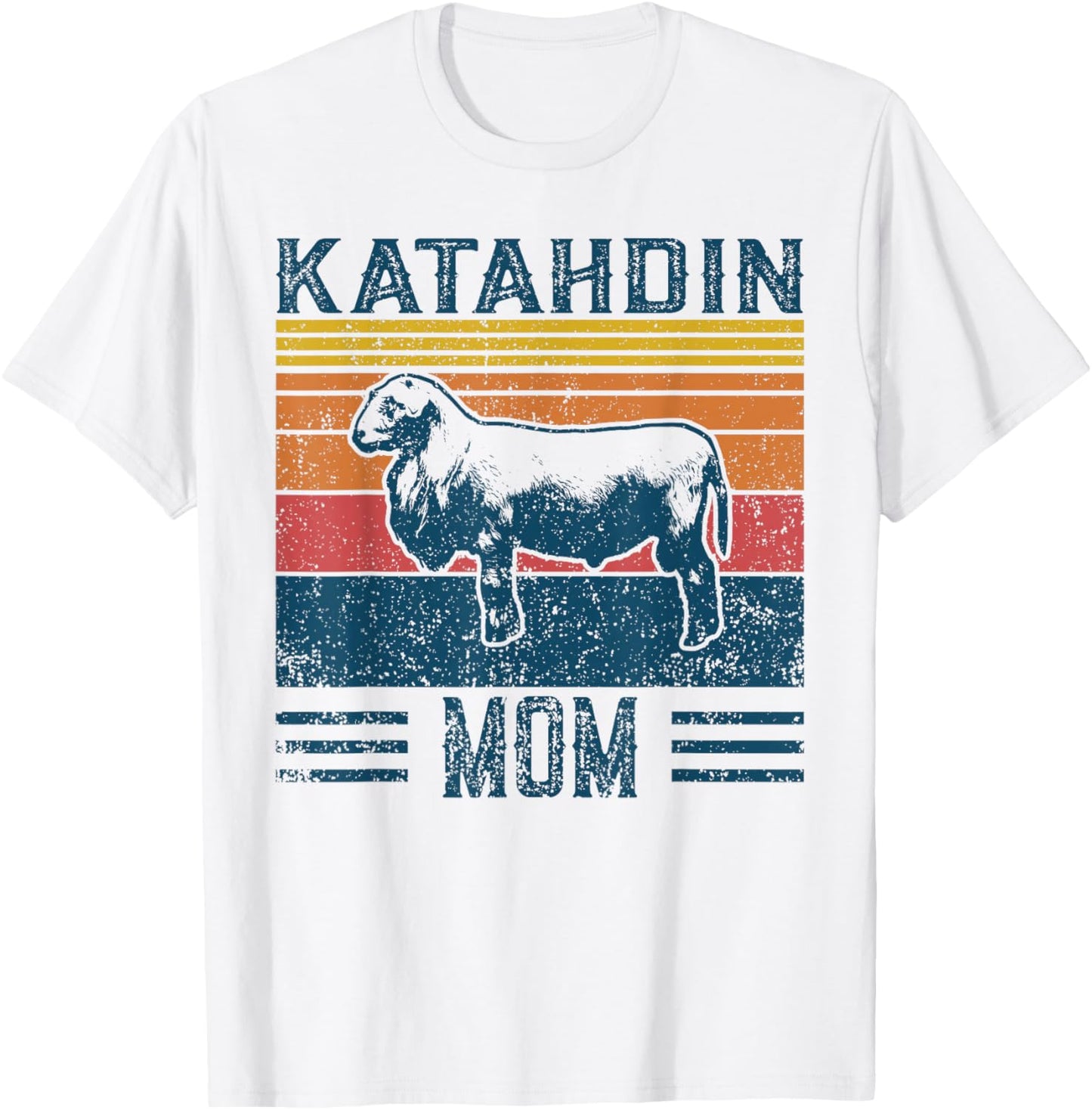 Best Sheep Mom Women - Vintage Katahdin Sheep T-Shirt - T-Shirt | White
