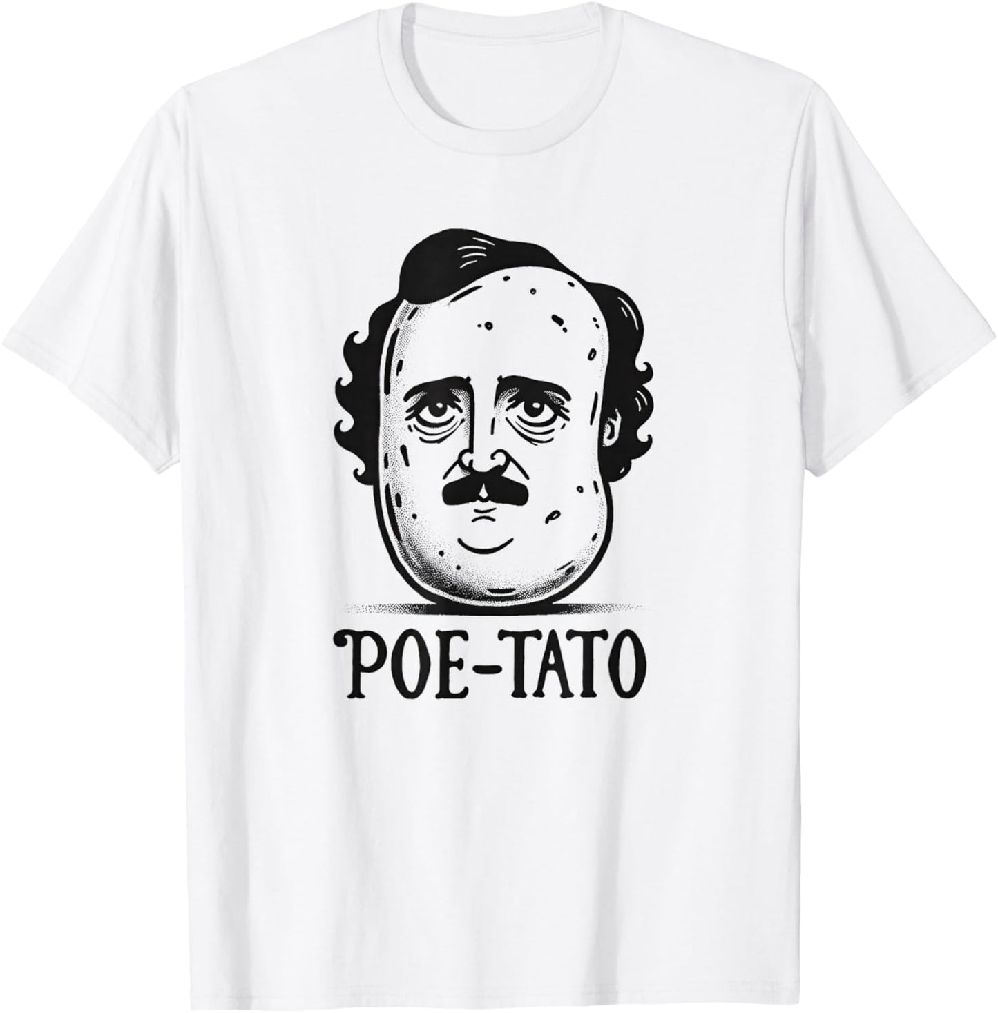 Edgar Allan Poe Poe-Tato Funny Food Pun T-Shirt - T-Shirt | White