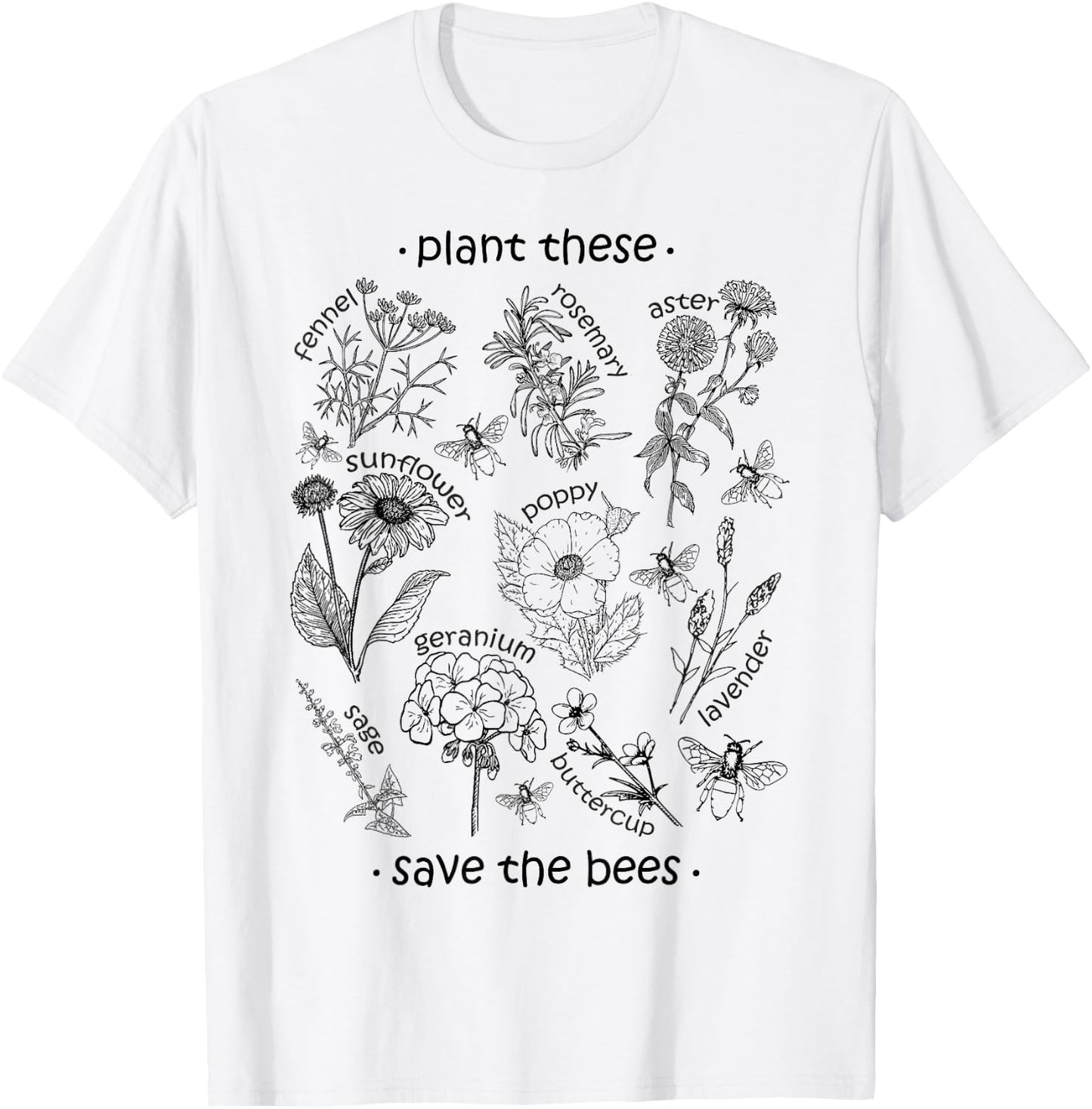 Plant These Save The Bees Shirt T-Shirt - T-Shirt | White
