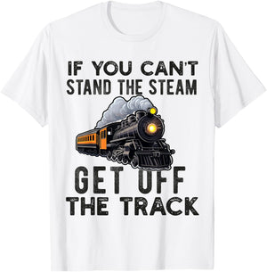 Train For Adult Men Boys Railroad Conductor Locomotive Train T-Shirt - T-Shirt | White