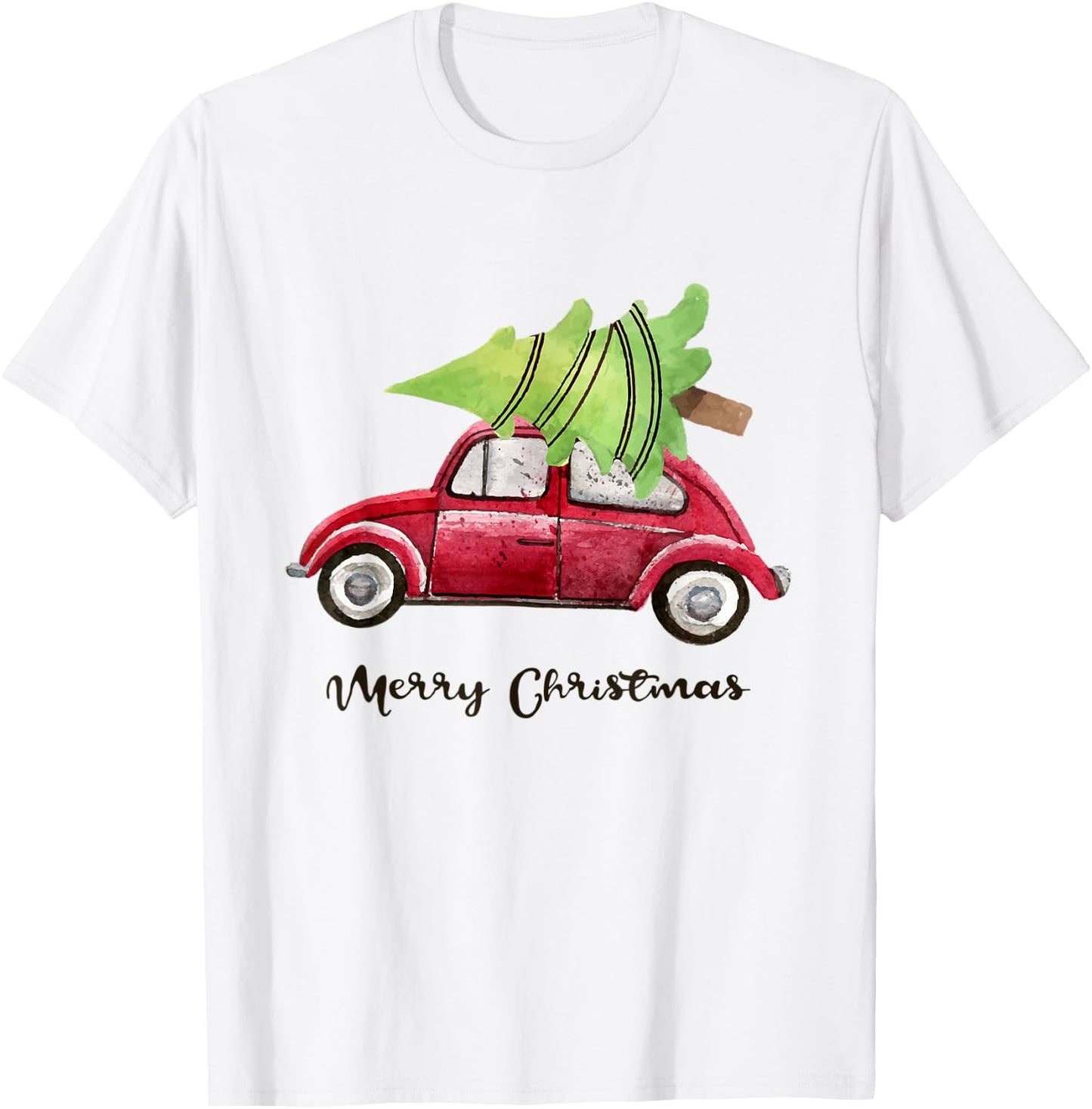 Red Truck Christmas Tree Pajamas T-Shirt - T-Shirt | White